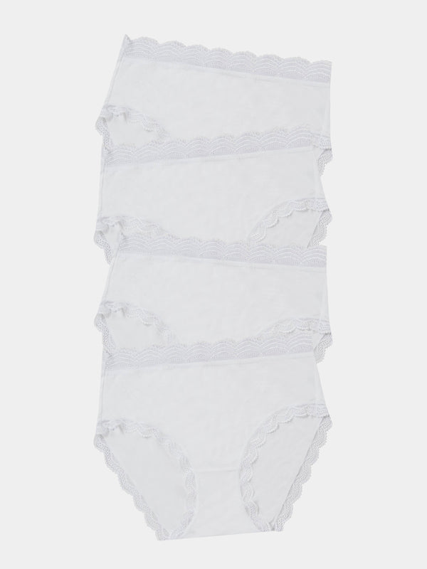 High Rise Knicker Four Pack - White