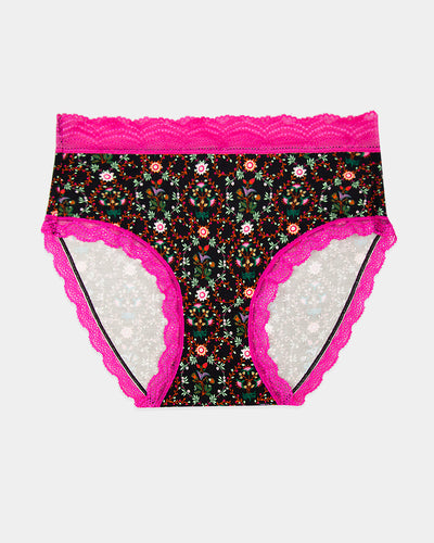 High Rise Knicker - Winter Garden Stripe & Stare