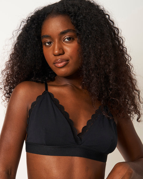 Lace Bralette - Black Stripe & Stare