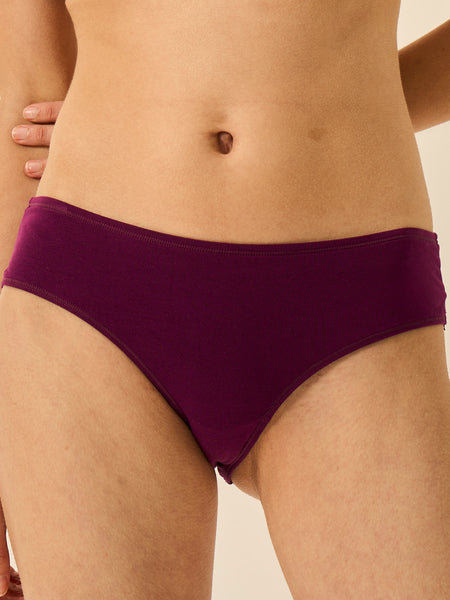 ZigZag Lace Brazilian Knicker - Black Cherry