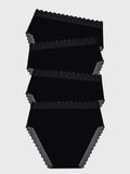 ZigZag Lace High Rise Knicker Four Pack - Black