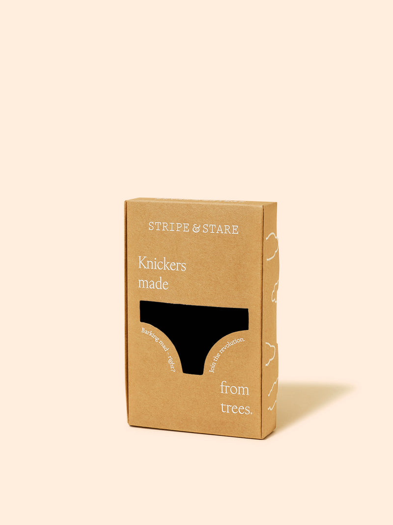 Mid Rise High Leg Knicker - Black