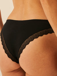 ZigZag Lace Brazilian Knicker - Black Hop Lun Limited