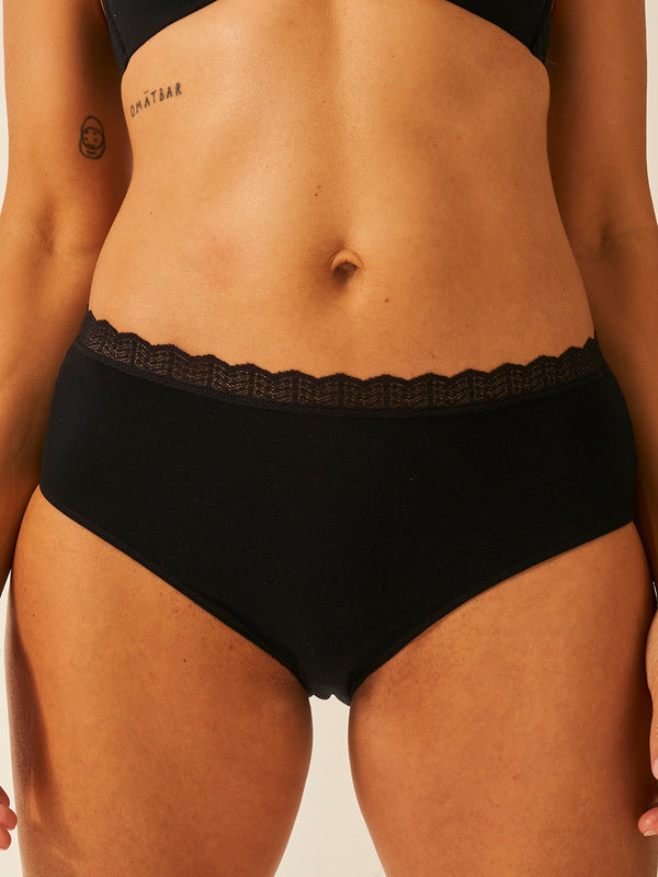ZigZag Lace High Rise Knicker - Black Hop Lun Limited