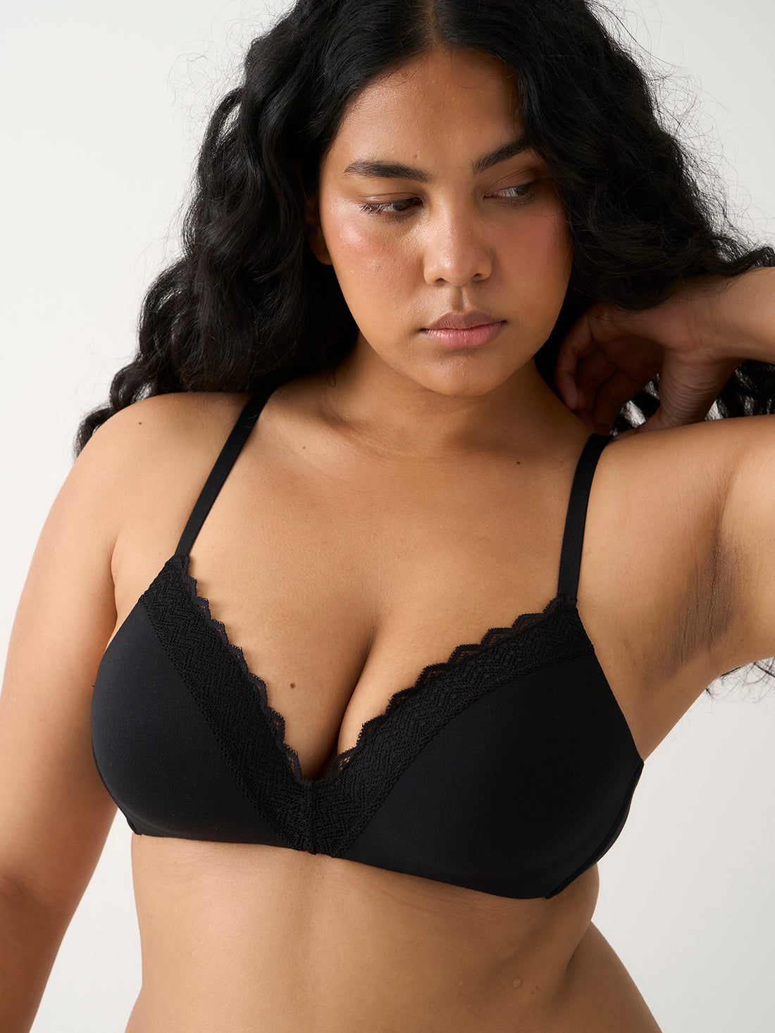 ZigZag Lace Demi Bra - Black