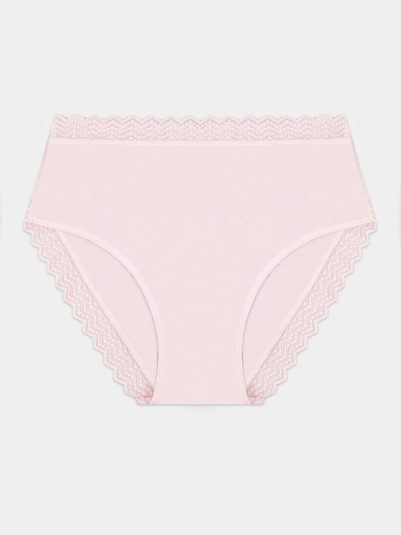 ZigZag Lace High Rise Knicker - Pink-a-Boo