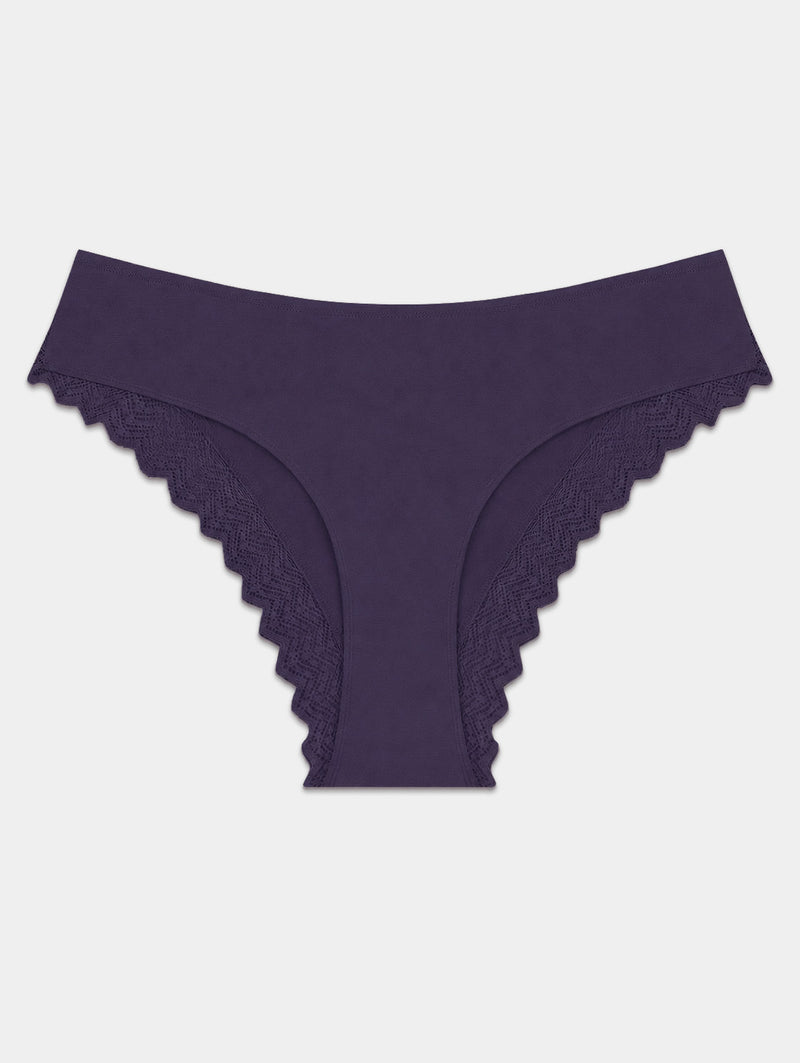 ZigZag Lace Brazilian Knicker - Night Fog