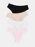 ZigZag Lace Brazilian Knicker Four Pack - Sand Essentials