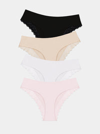 ZigZag Lace Brazilian Knicker Four Pack - Sand Essentials