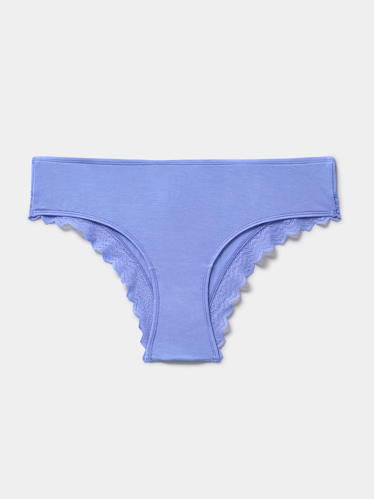 ZigZag Lace Brazilian Knicker - Cornflower Blue