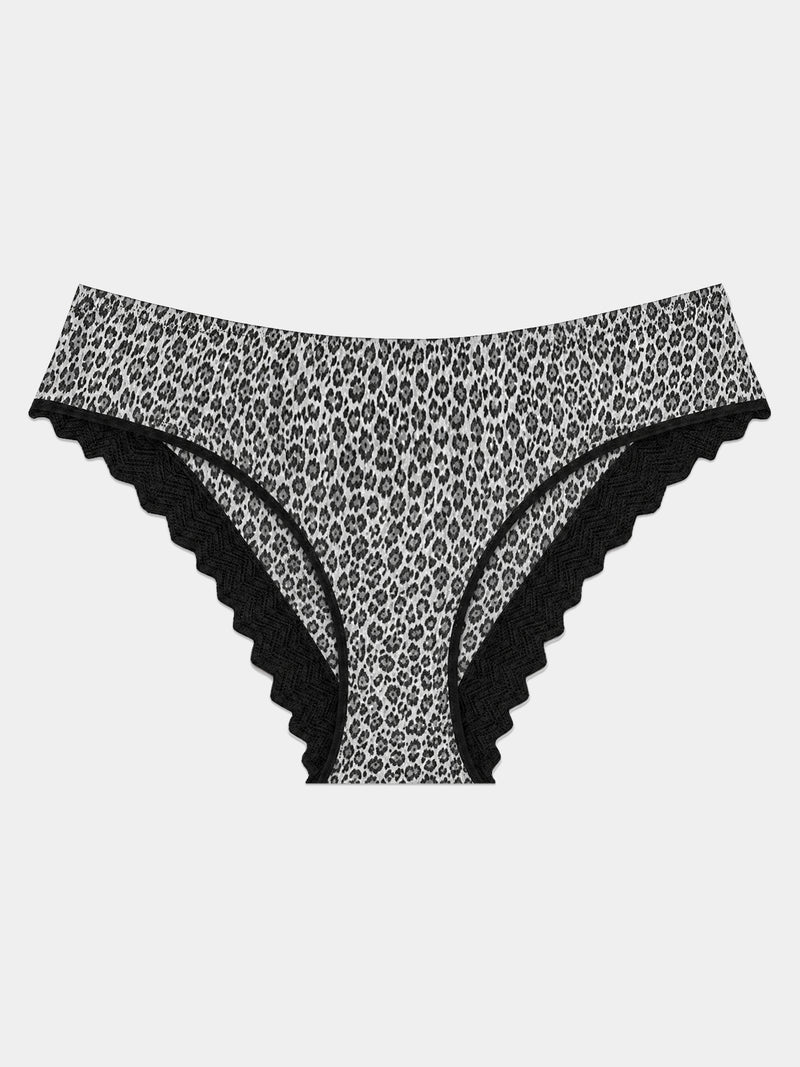 ZigZag Lace Brazilian Knicker - Leopard