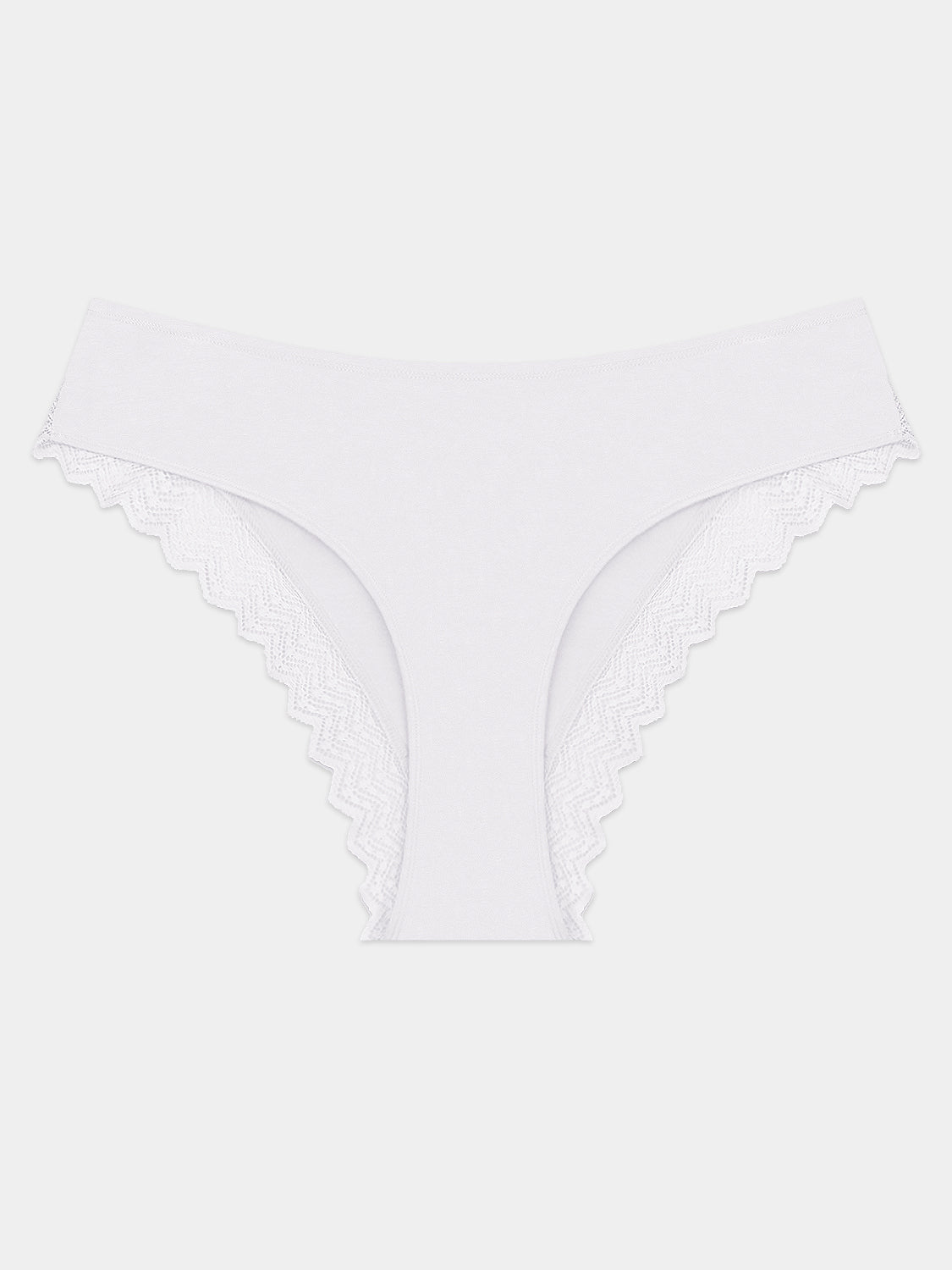 ZigZag Lace Brazilian Knicker - White