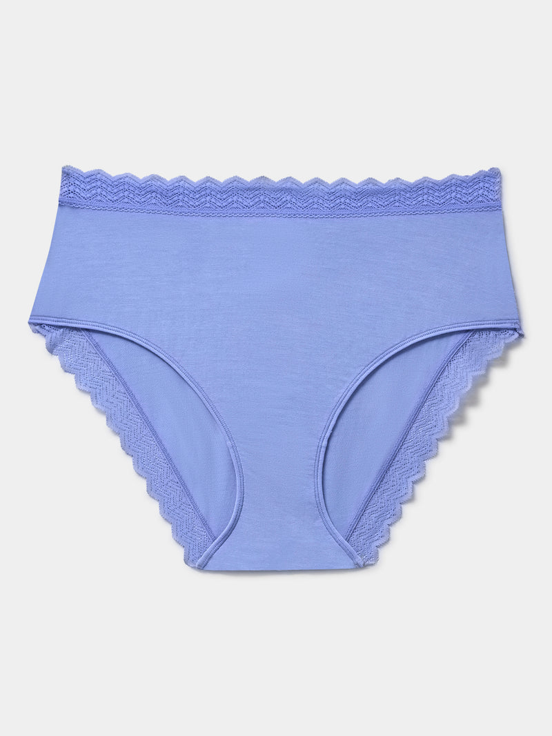 ZigZag Lace High Rise Knicker - Cornflower Blue