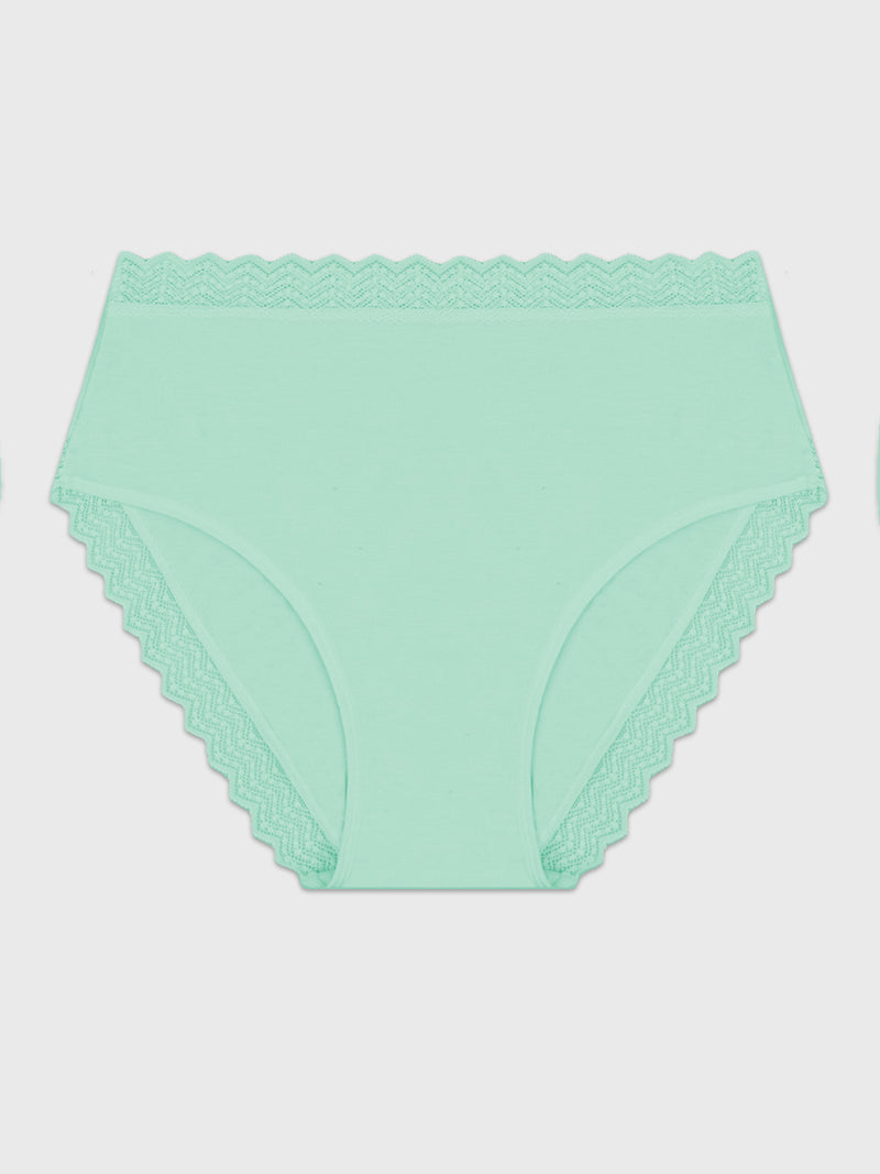 ZigZag Lace High Rise Knicker - Spearmint