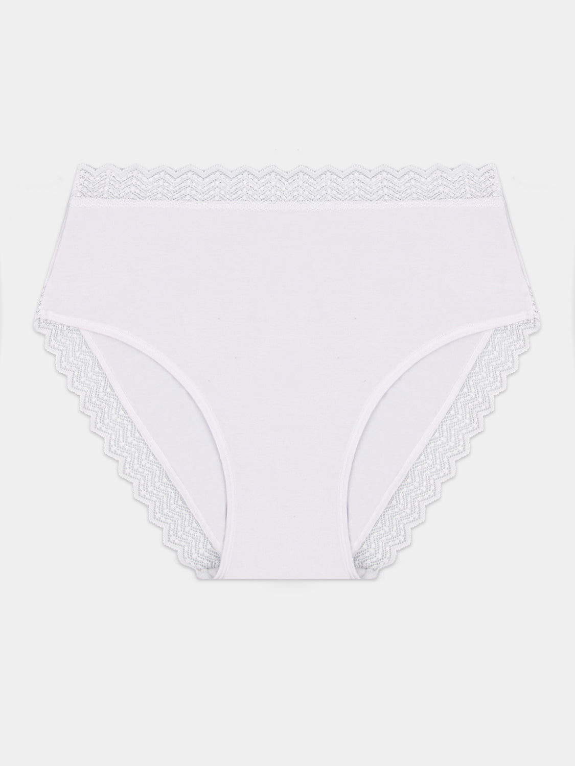 ZigZag Lace High Rise Knicker - White