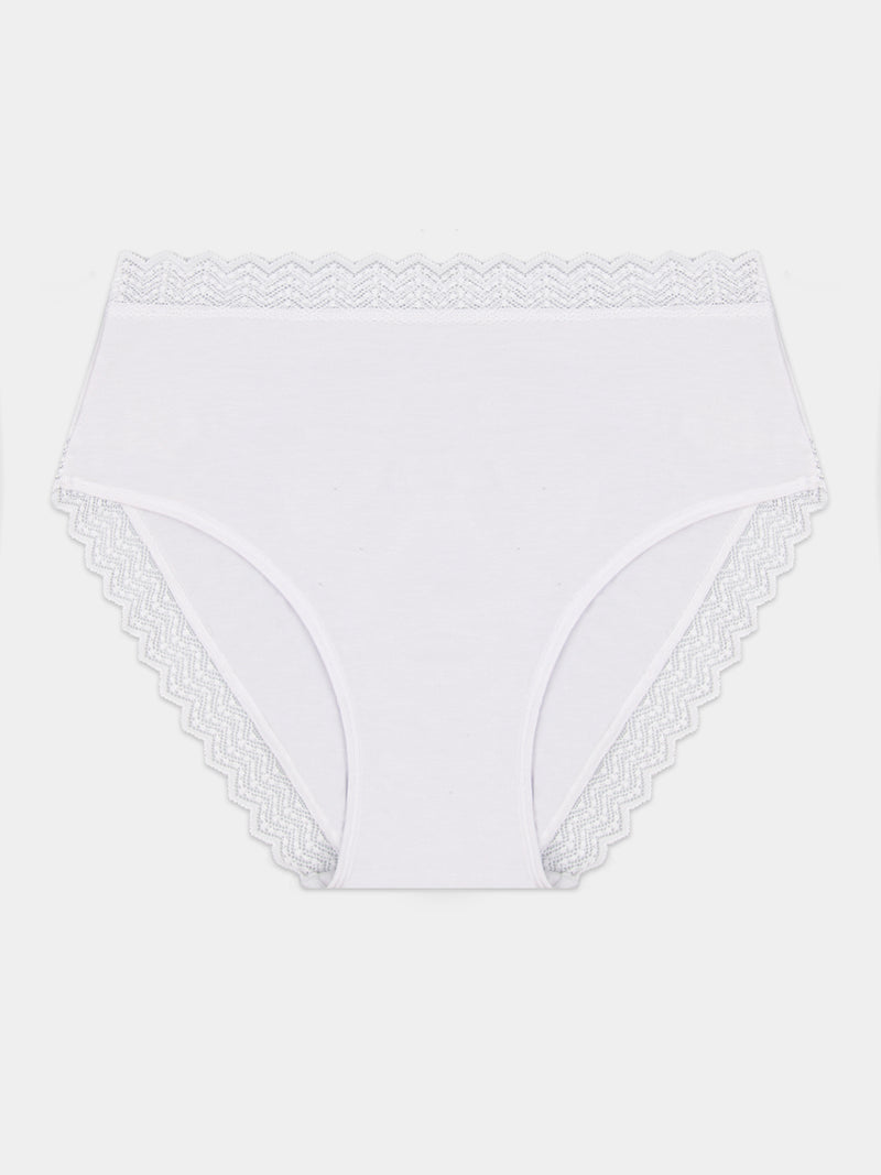 ZigZag Lace High Rise Knicker - White