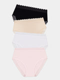 ZigZag Lace High Rise Knicker Four Pack - Sand Essentials