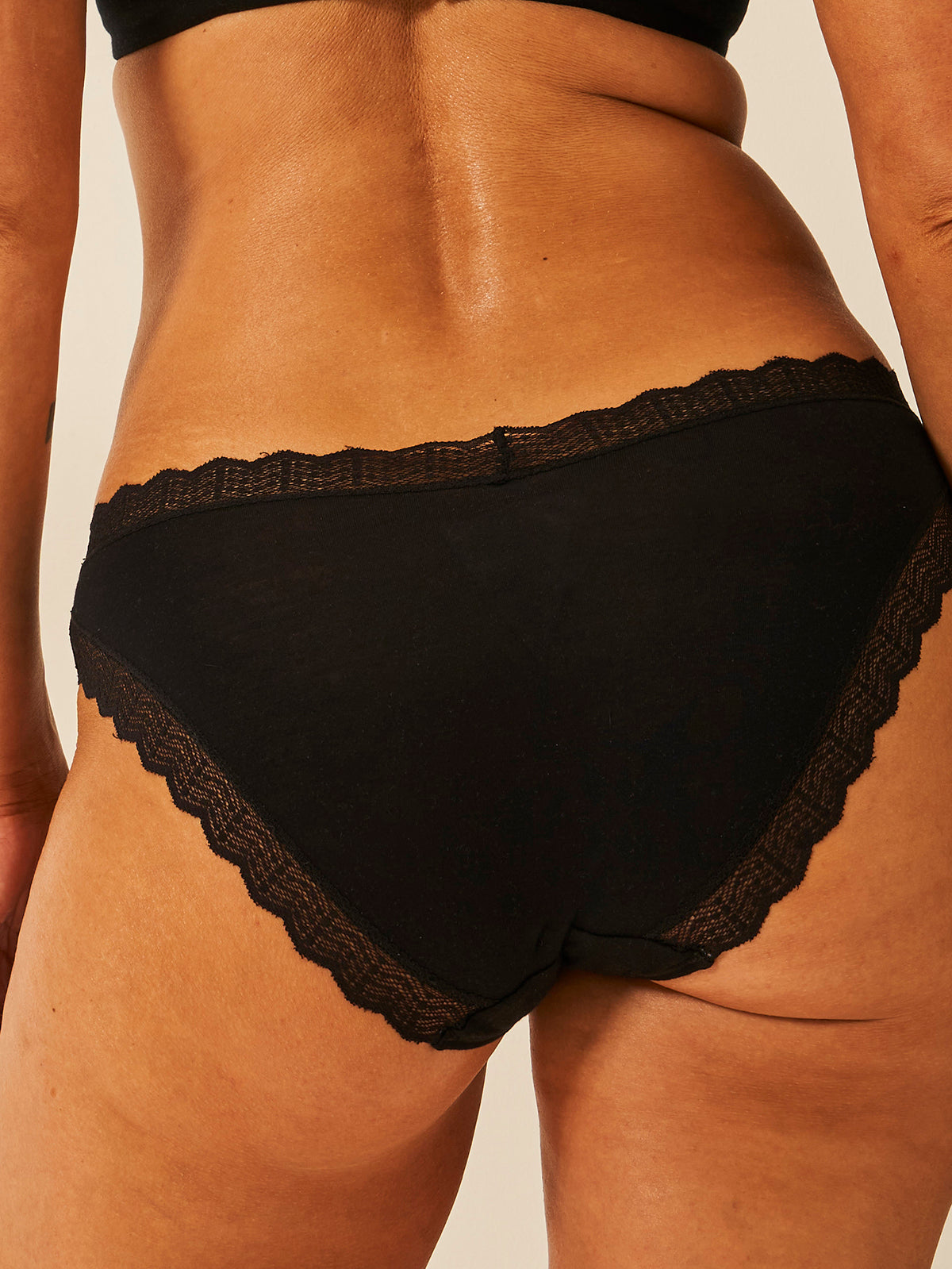 ZigZag Lace Original Knicker Four Back - Black