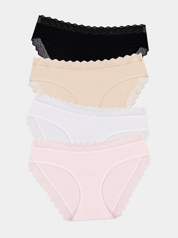 ZigZag Lace Original Knicker Four Pack - Sand Essentials