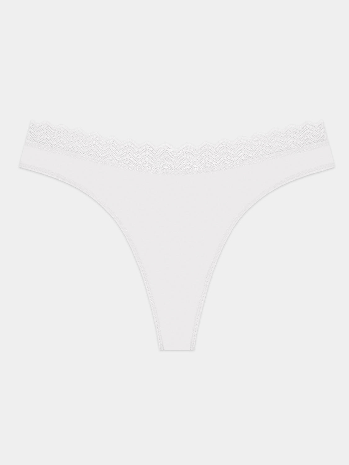 ZigZag Lace Thong - White