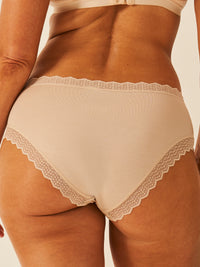 ZigZag Lace High Rise Knicker - Sand Hop Lun Limited