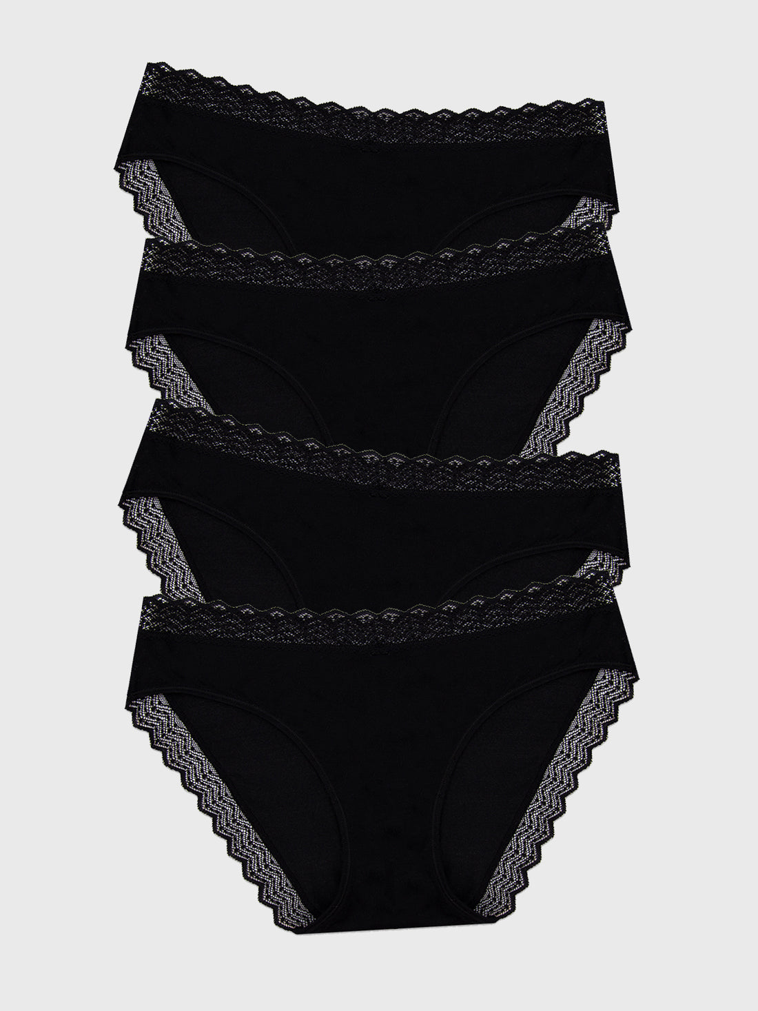 ZigZag Lace Original Knicker Four Back - Black