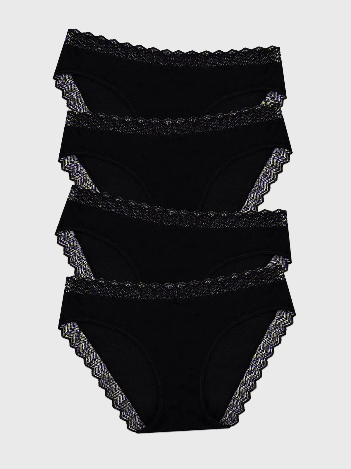 ZigZag Lace Original Knicker Four Back - Black