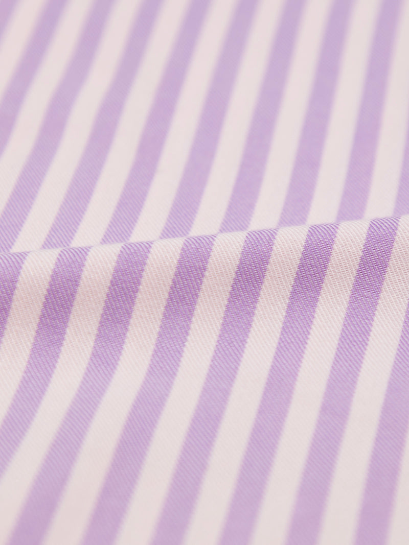 Soft Brushed Woven Pyjama Top -  Lavender Haze Stripe
