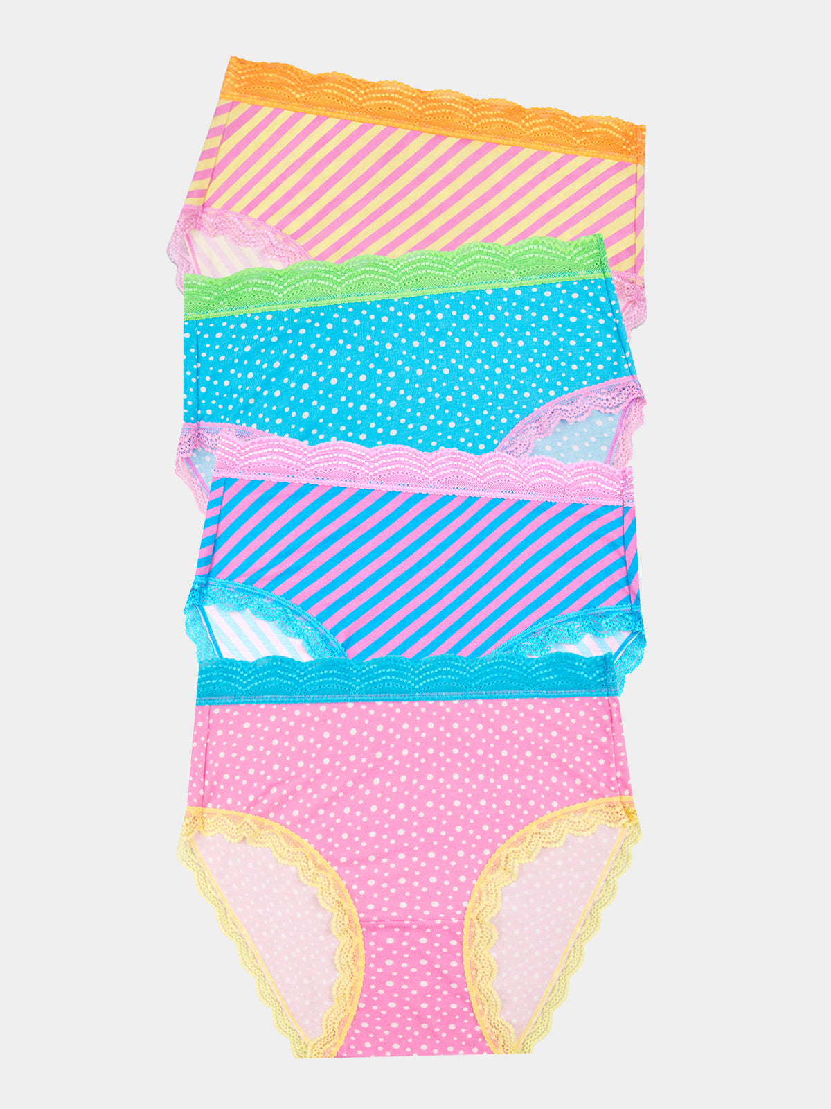 High Rise Knicker Four Pack - Pick N Mix Stripe