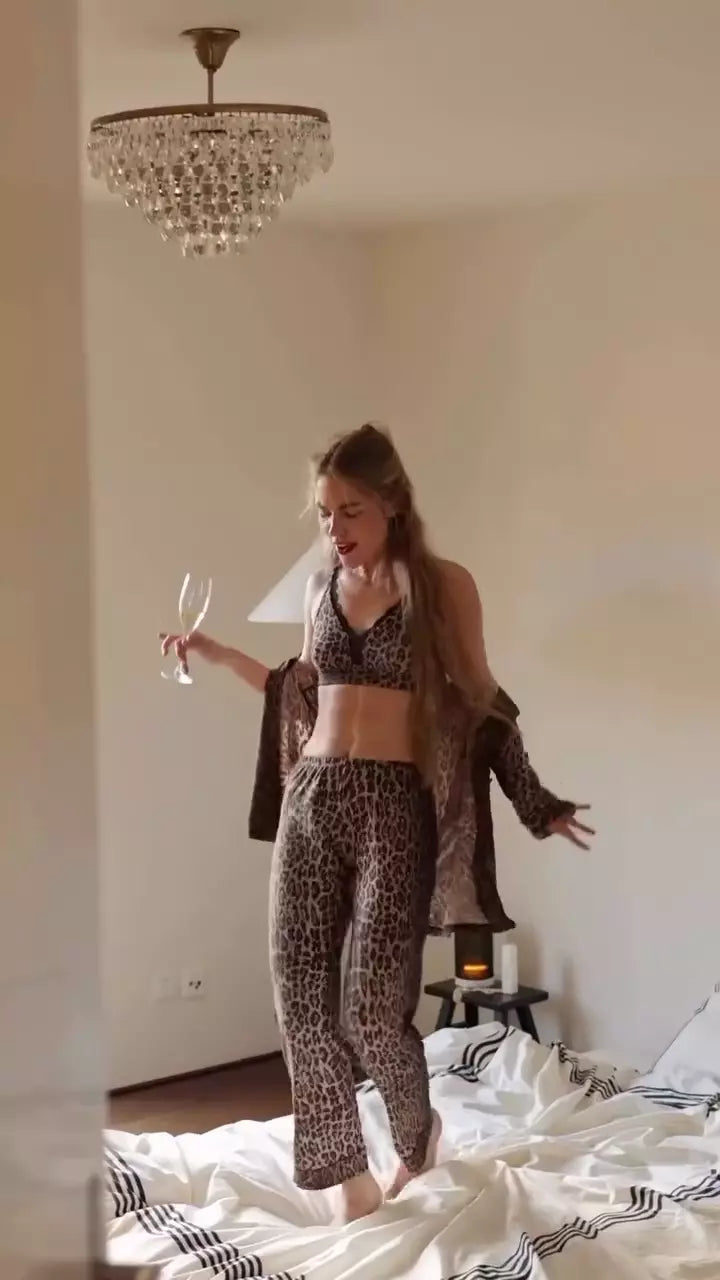 Long Pyjama Set - RIXO Classic Leopard | Sustainable TENCEL