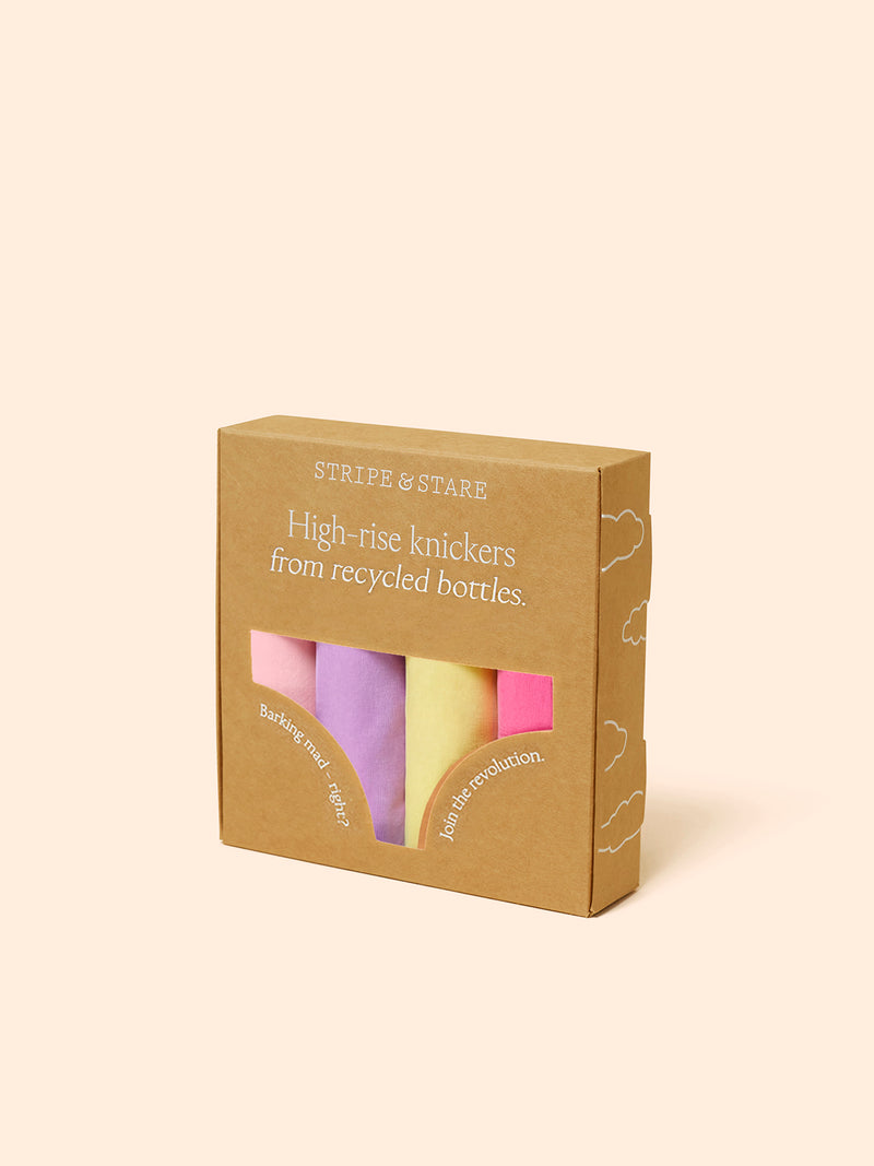 Eco Lace High Rise Knicker Four Pack - Summer Brights