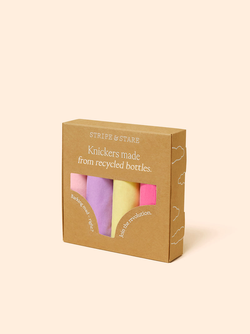 Eco Lace Original Knicker Four Pack - Summer Brights