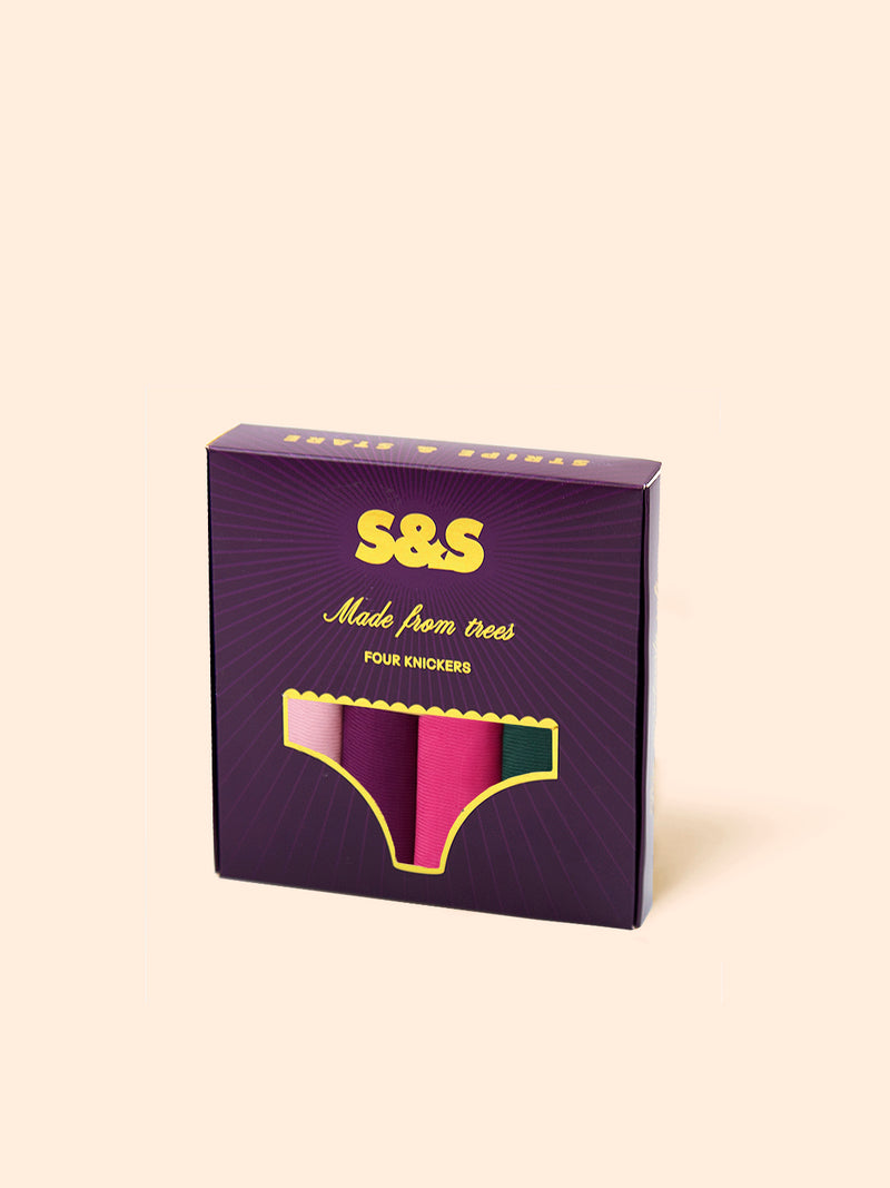The Original Knicker Four Pack - Sugarplum Contrasts