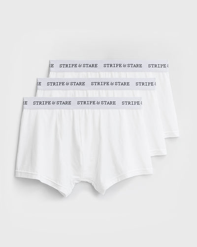 Unisex Boxer Three Pack - White Stripe & Stare