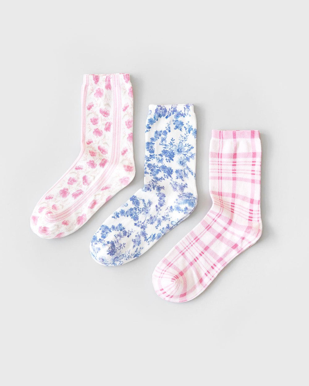 LoveShackFancy - Primrose Plaid Socks 3 Pairs | Biodegradable Socks ...