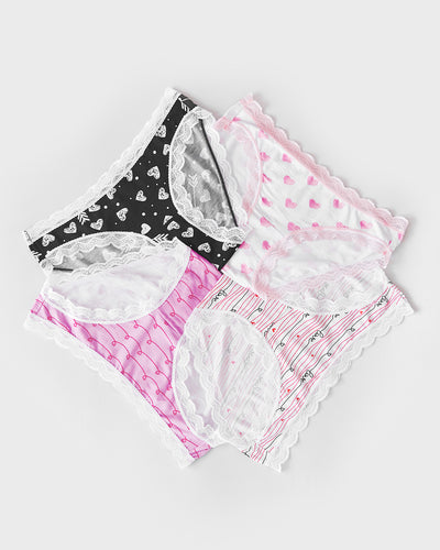 The Original Knicker Four Pack - Sweetheart Stripe & Stare