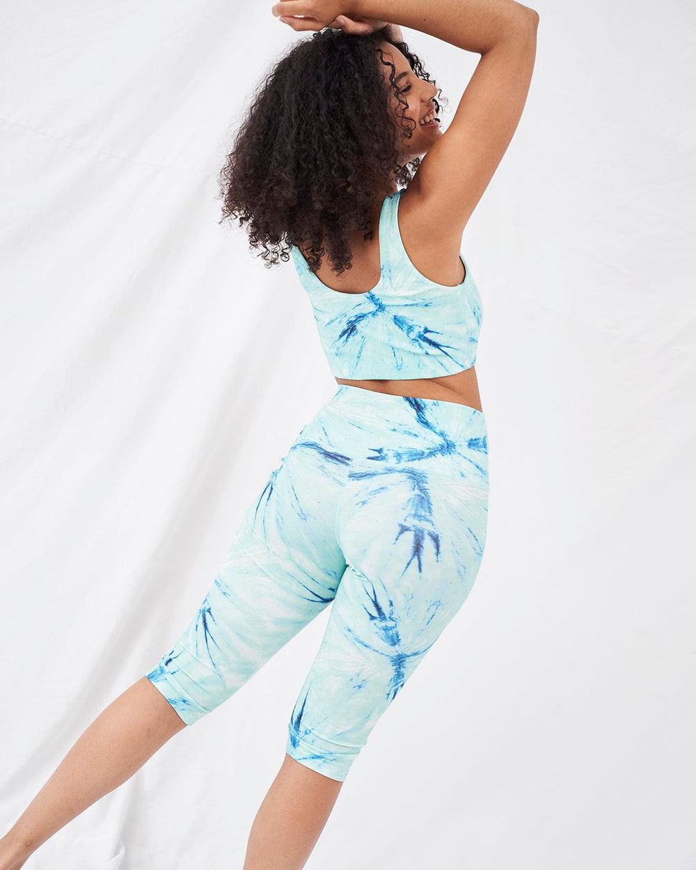 Day Cropped Leggings - Beach Glass Stripe & Stare