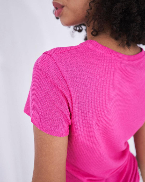 Active T-shirt - Hot Pink Stripe & Stare