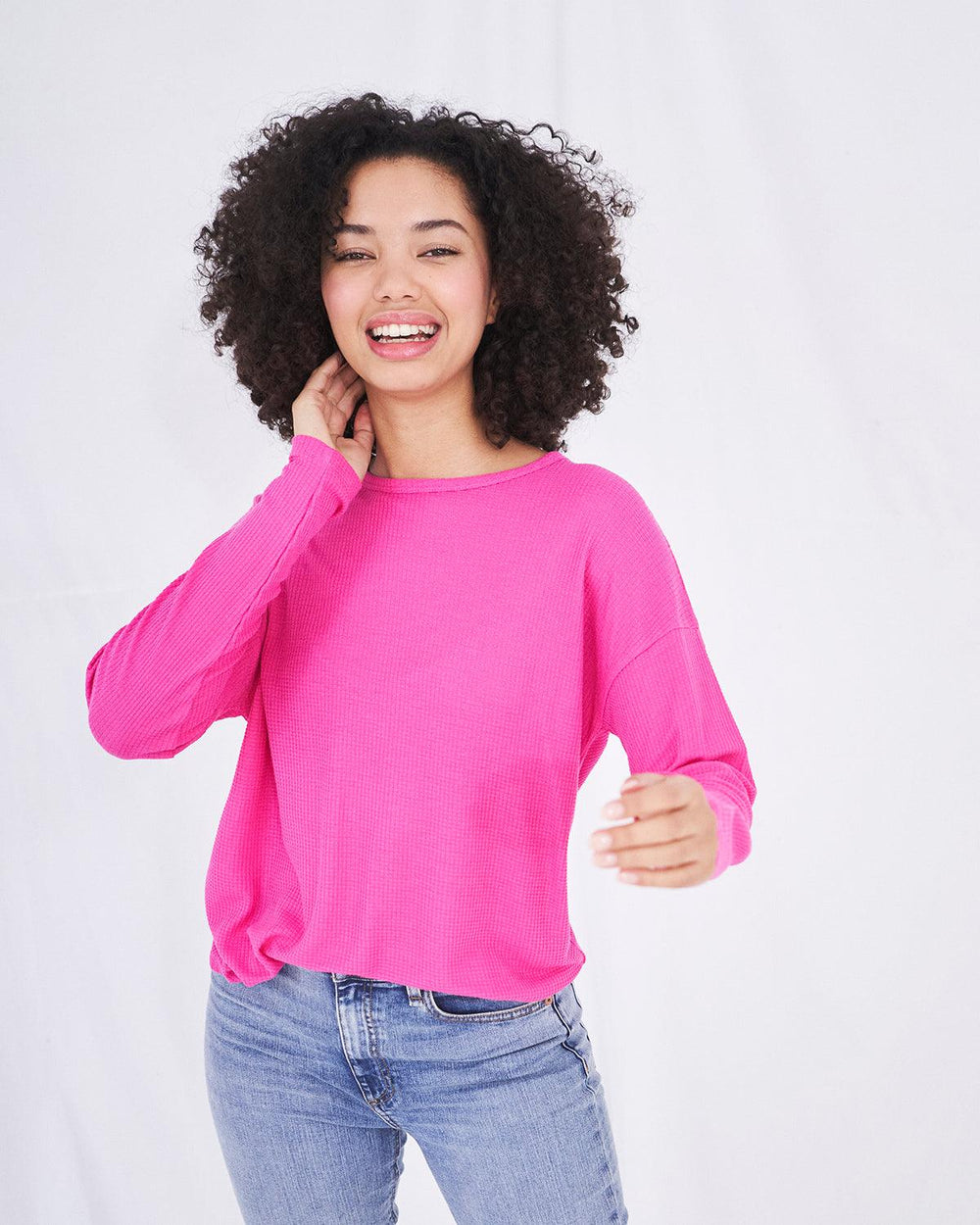 Active Slouch - Hot Pink Stripe & Stare
