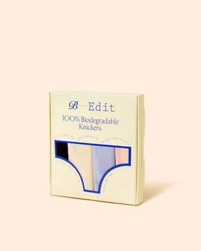 The Original Biodegradable B-Edit Knicker Four Pack - Basics Stripe & Stare