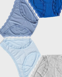 The Original Knicker Four Pack - Basics Blue Stripe & Stare