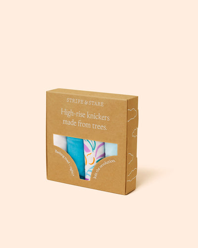 High Rise Knicker Four Pack - Desert Abstract Stripe & Stare