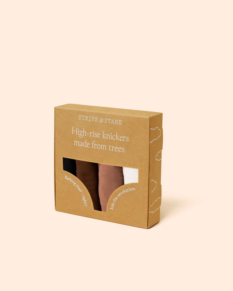 High Rise Knicker Four Pack - Mocha Essentials Charming Garment Enterprises Co