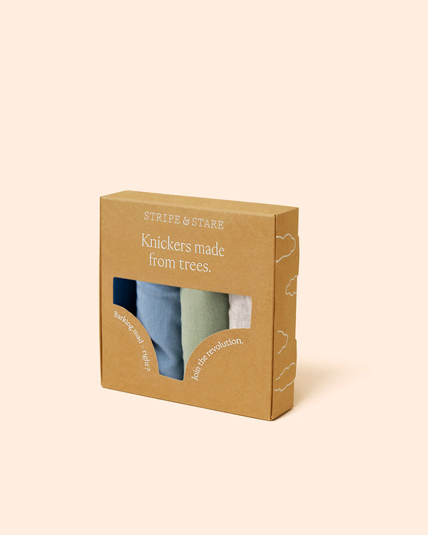 The Original Knicker Four Pack - Khaki Stripe & Stare