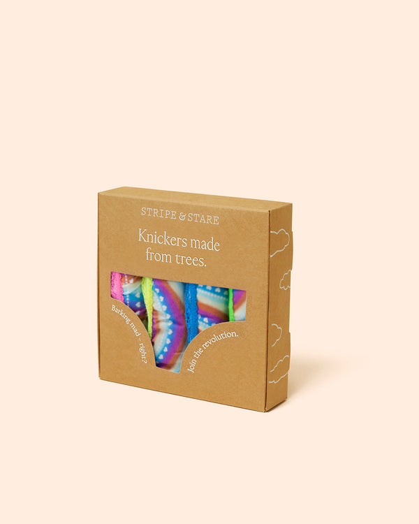 The Original Knicker Four Pack - Rainbow Stripe & Stare