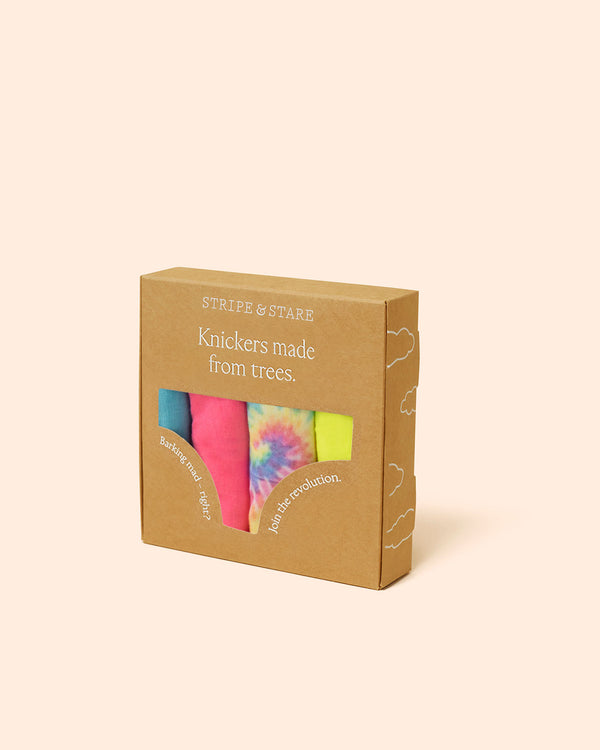 The Original Knicker Four Pack - Tie Dye Stripe & Stare