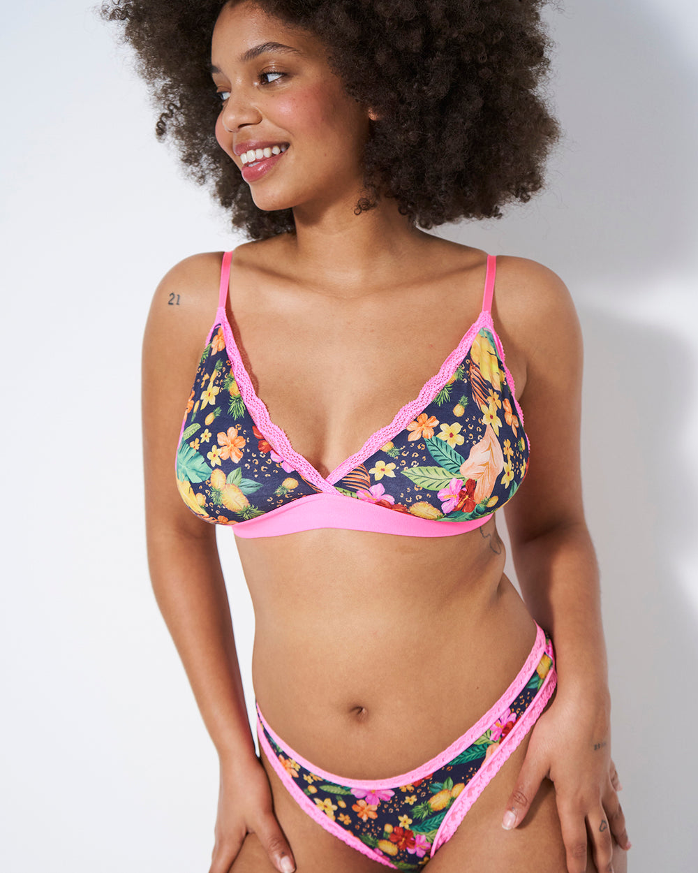 Thong Four Pack - Tropicana Stripe & Stare