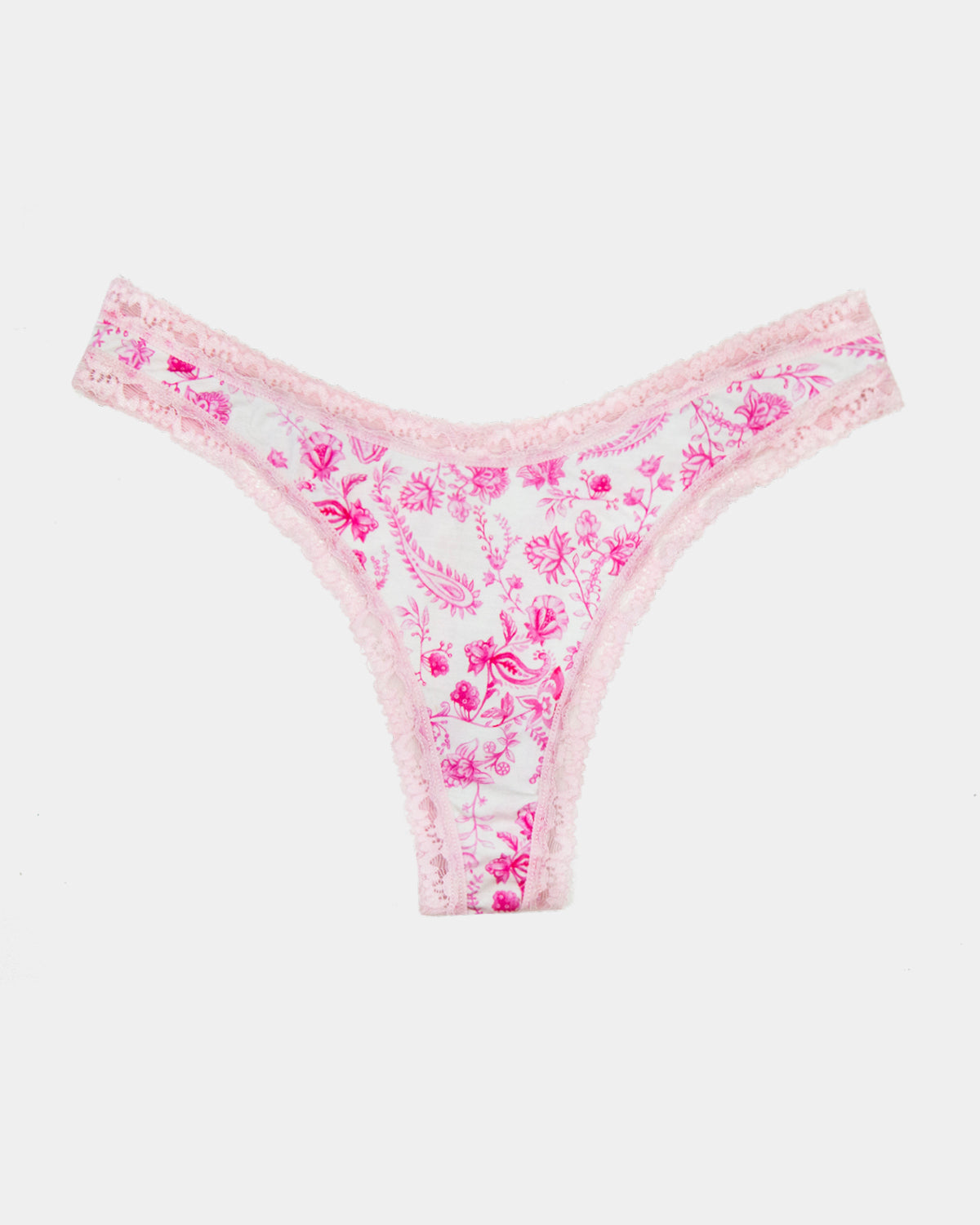 Thong - Pink Spring Paisley | Sustainable TENCEL™ Lace Underwear ...