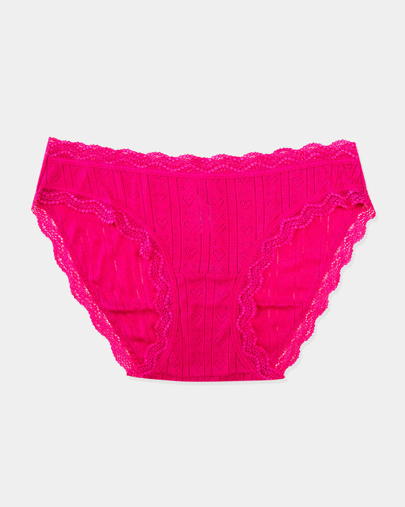 The Original Knicker Four Pack - Raspberry Pointelle Knit