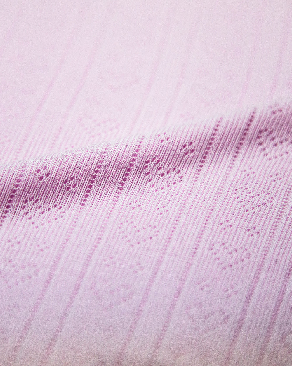 Pointelle Knit Long Pyjama Set - Lilac Stripe & Stare